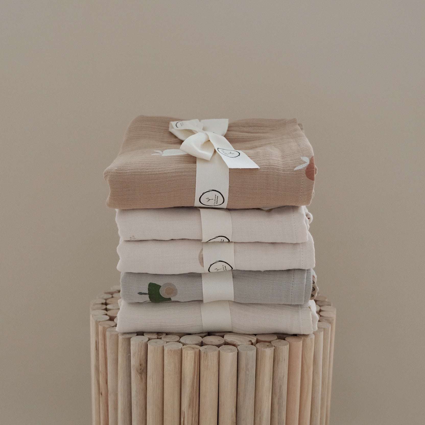 Organic Muslin Swaddle Set - Wildflowers/Dusty Rose - SALE - Image 8