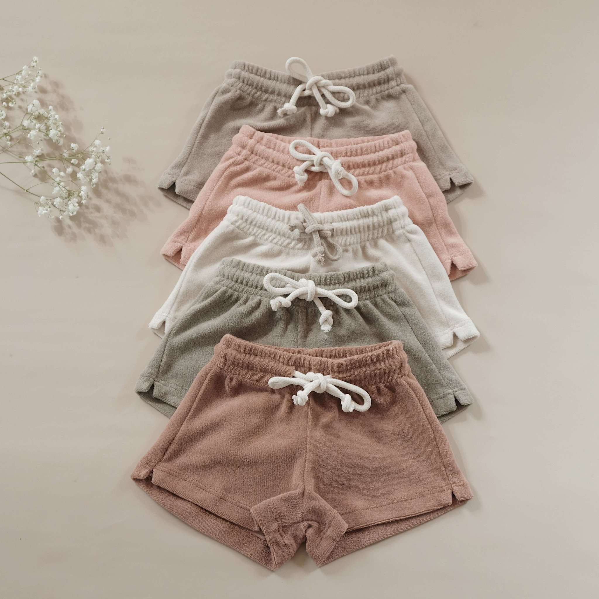 Organic Terry Shorts - Khaki - Image 12