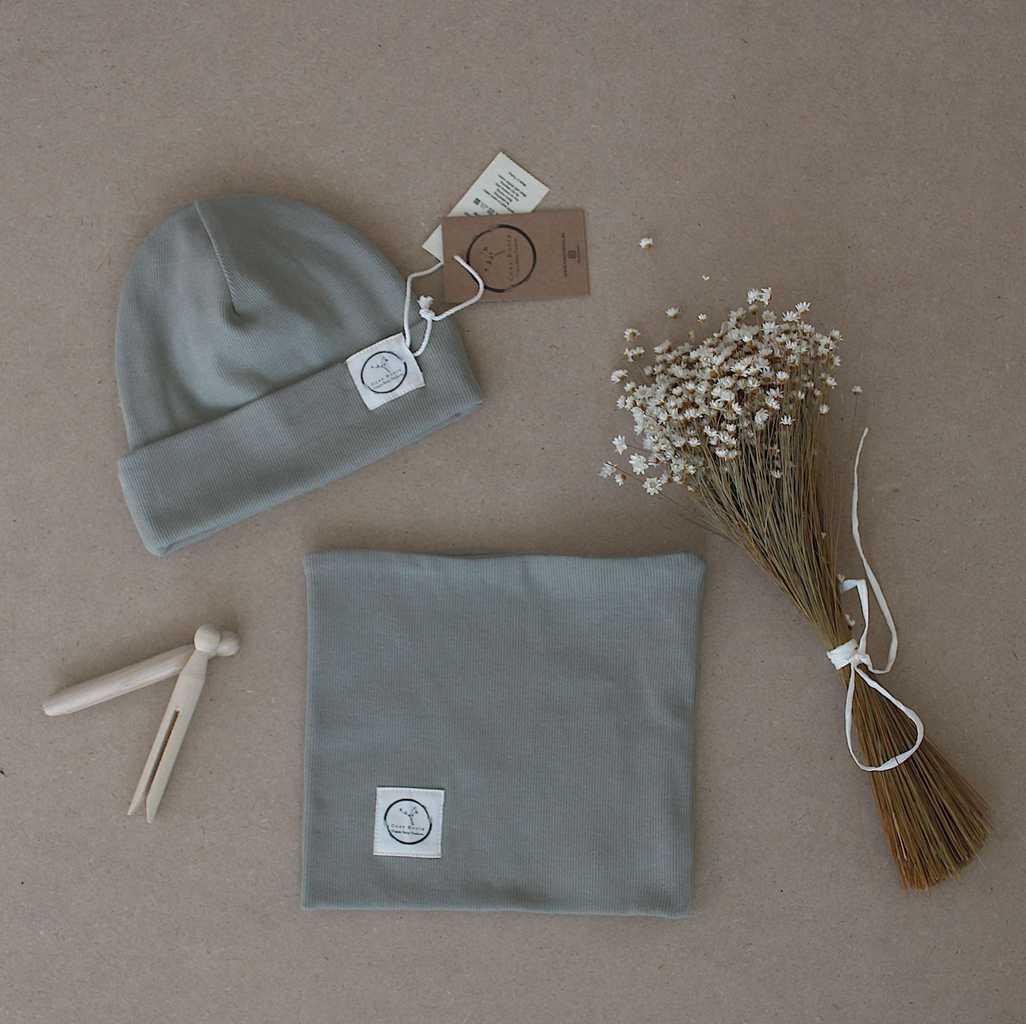 Organic Rib Beanie - Khaki - Image 6